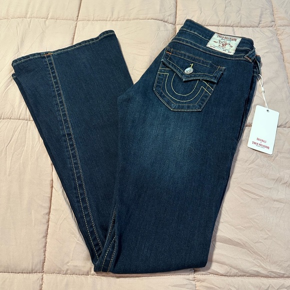 True Religion Dark Blue flare Cut Jeans - Picture 1 of 5